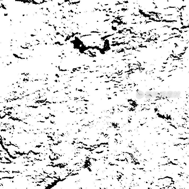 混凝土水泥墙地板垃圾纹理。黑色灰尘Scratchy Pattern。抽象的背景。矢量设计作品。变形的效果。裂缝。